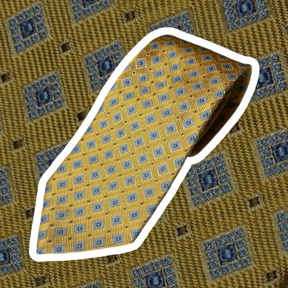 Brooks Brothers Makers and Merchants Silk‎ Yellow Geometrical Men's Neck Tie